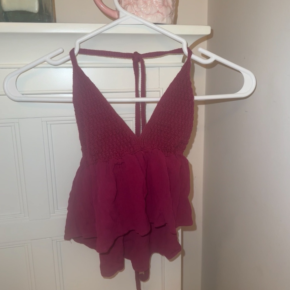 Garage Elegant Crochet Halter Top